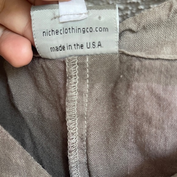 Niche‎ Nilgun Derman Taupe Tan
Checkered Gingham Linen Lightweight Dress XL - Picture 5 of 6